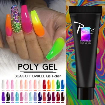 

Nails Poly Gel Set Finger Extension Gel Poly Quick Building Nail Art Tips Extend Camouflage UV Acrylic Builder Gel Slip Solution