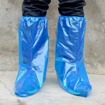 

20 Pair Disposable Shoe Cover Boot Cover Wear-resistant Farm Plastic Waterproof Thickening Drifting Long Tube Non-slip Rainy