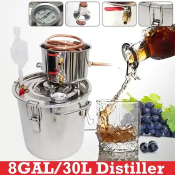 

8/10/12/20/30L Distiller Moonshine Alcohol Stainless Copper DIY Home Water Wine Essential Oil Brewing Kit