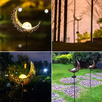 

Fashion Outdoor LED Solar Powered Moon Flame Lawn Garden Yard Stake Light Decor Lamp Light Lantern Decorative Yard Lamp