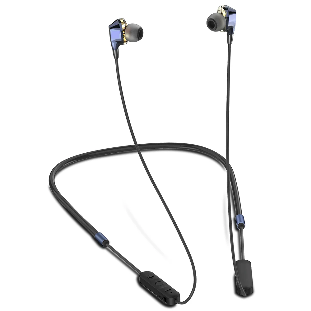 G02-BK ALWUP G01 Bluetooth наушники беспроводные наушники четыре блока привода двойной динамический Гибридный глубокий бас наушники для телефона с микрофоном 5,0 - Цвет: G02-BK