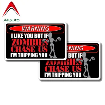 

Aliauto 2 X Creative Car Stickers Zombies Chase Us I'm Tripping You Accessories PVC Decal for Lada Priora Honda Fit,12cm*6cm