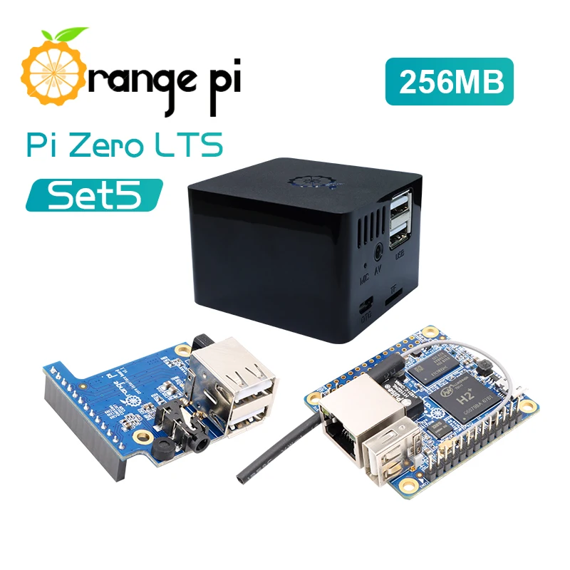 Orange Pi Zero LTS 256 МБ + плата расширения черный чехол с низкой температурой работы и