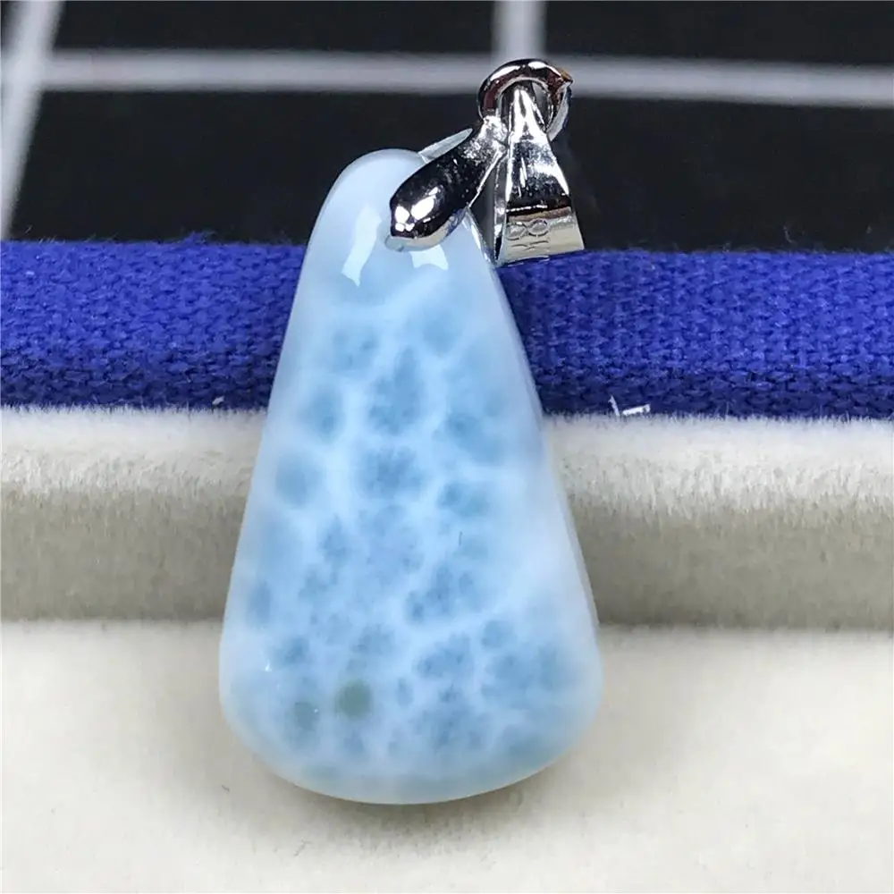 Натуральная синяя подвеска larimar для женщин 22x13x8 мм бусины домика кристалл капли воды Прозрачный камень Модный кулон, ювелирные изделия AAAAA