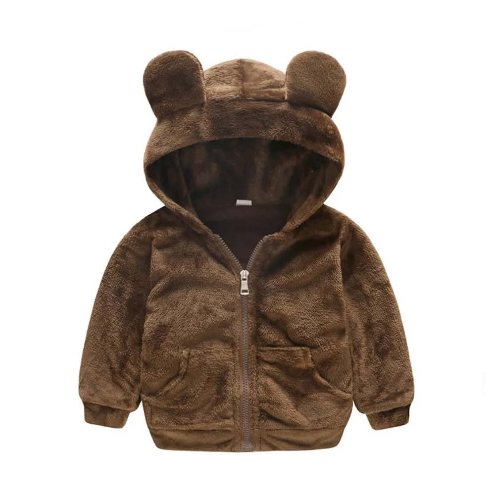  Winter Coats for Baby Toddler Kids Baby Grils Boys Long Sleeve Zipper Hooded Fashion Cute Coat Tops