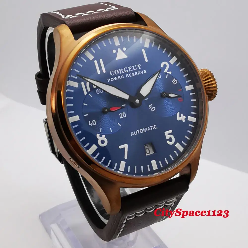 Мужские часы с синим циферблатом и автоматическим механизмом 42 мм|Механические