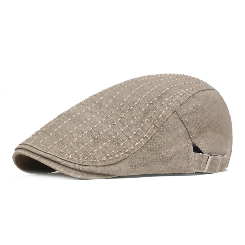 

Washed old beret men's all-match forward cap sunshade striped cap middle-aged hat