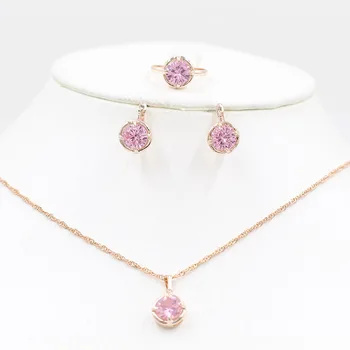 

Vick Dolly Rose Gold Jewelry Set African Bride Gold Necklace Earrings Ring Wedding Crystal Fringe Women Party Fashion Jewelry Se