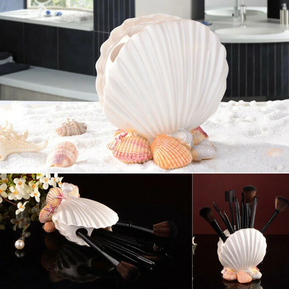 Держатель для зубной пасты в форме раковины в спальню, держатель для зубных щеток, компактные аксессуары из смолы, многофункциональный подарок для ванной