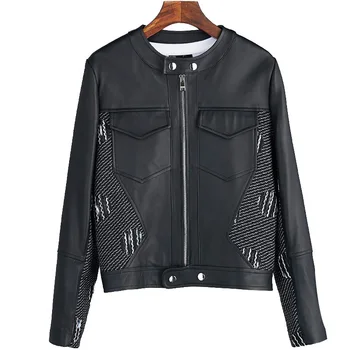

Real Genuine Leather Jacket Sheepskin Coat Spring Women Clothes 2020 Korean Elegant Black Female Jacket Women's Fur Coat ZT2181
