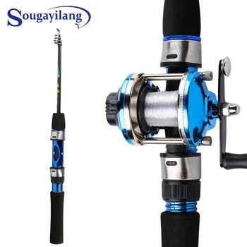 

Sougayilang 120cm Carbon Mini Ice Fishing Rod and Trolling Reel Combo Portable Shrimp Winter Fishing Pole Ice Fishing Reel Sets