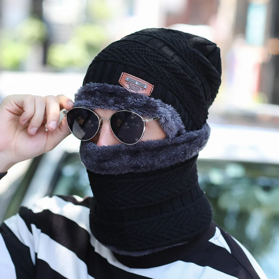 black knit winter hat
