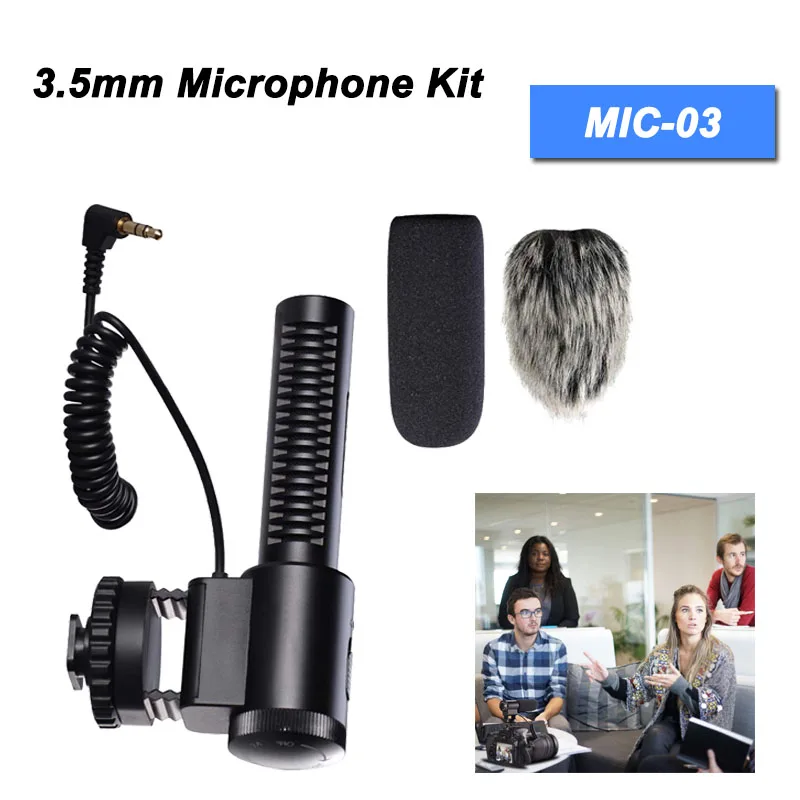 MIC-03 3,5 мм аудио кабель камера VLOG конденсаторный микрофон супер-кардиоидный записывающий микрофон для Nikon Canon sony DSLR камеры