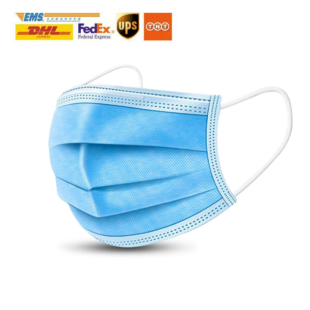 

50 Pcs Disposable Face Masks Breathable Earloop Antiviral Face Mask Comfortable Sanitary Thick 3-Layer Masks