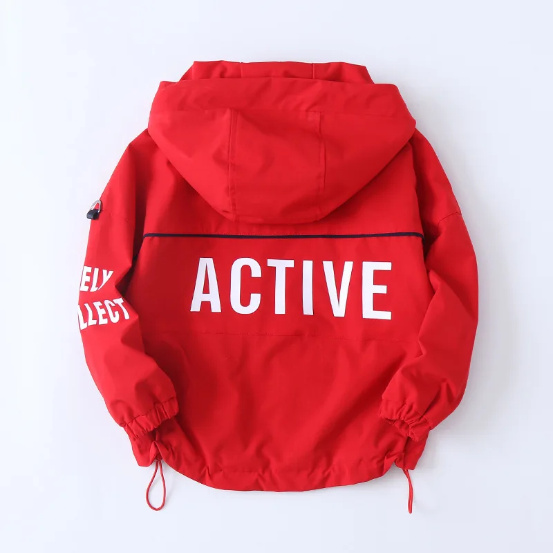 

19068 Childrenswear Kids' Overcoat 2019 Autumn New Style Printed Letter Double Layer Hooded BOY'S Raincoat Jacket