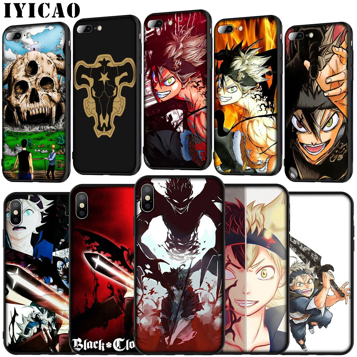 IYICAO черный клевер Мягкий силиконовый чехол для iPhone 11 Pro XR X XS Max 6 6S 7 8 Plus 5 5S SE ТПУ