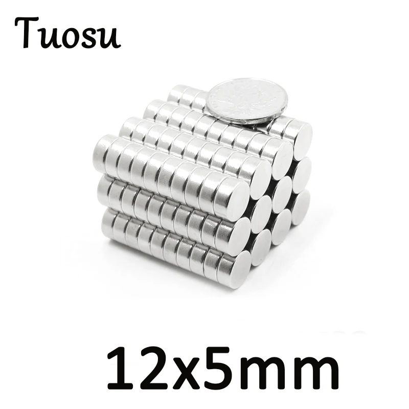 

50/200/500 pcs Disc Round 12x5 mm Cylinder Strong Rare Earth Neodymium permanent Magnets NEW Art Craft Connection 12*5 mm