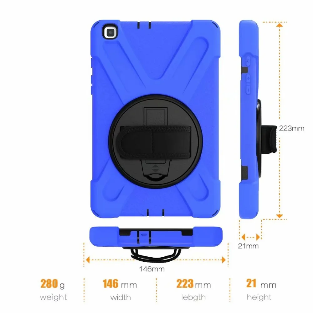 Funda противоударный Heavy Duty с наручные Ремешки чехол для Samsung Galaxy Tab A 8,0 T290 T295 T297 SM-T290 SM-T295 крышка+ подставка для ручек
