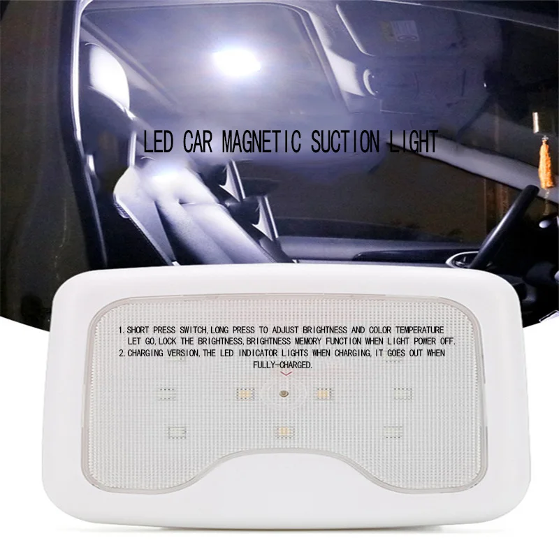 

USB Rechargeable LED Car Ceiling Reading Trunk Light Magnetic Night Lamp Car Rear Row LED Reading Light Portable Book Lamp 5