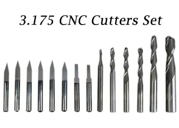 

14 pcs 3.175 mm Drilling bits Cutter Carving Knife tool for PVC,Wood,Acryl ,MDF,ABS Material Cutting
