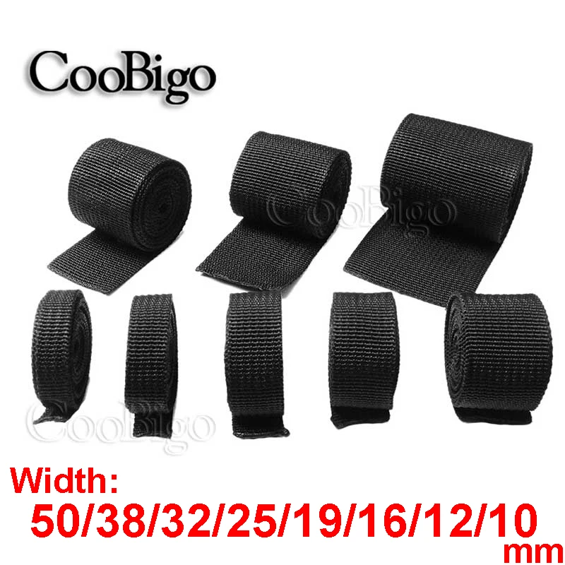 5 Yard Webbing Ribbon Strap Band Tape for DIY Bag Belt Pet Collar Craft Sewing Accessories 10/15/20/25/30/38/50mm Black | Дом и сад