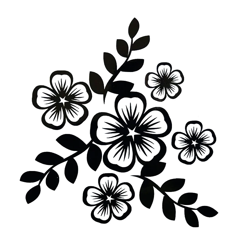 

15cm * 14cm Creative Classic Charming Flower Auto Sticker Pvc Fashion Personality Sunscreen Waterproof Car Decal