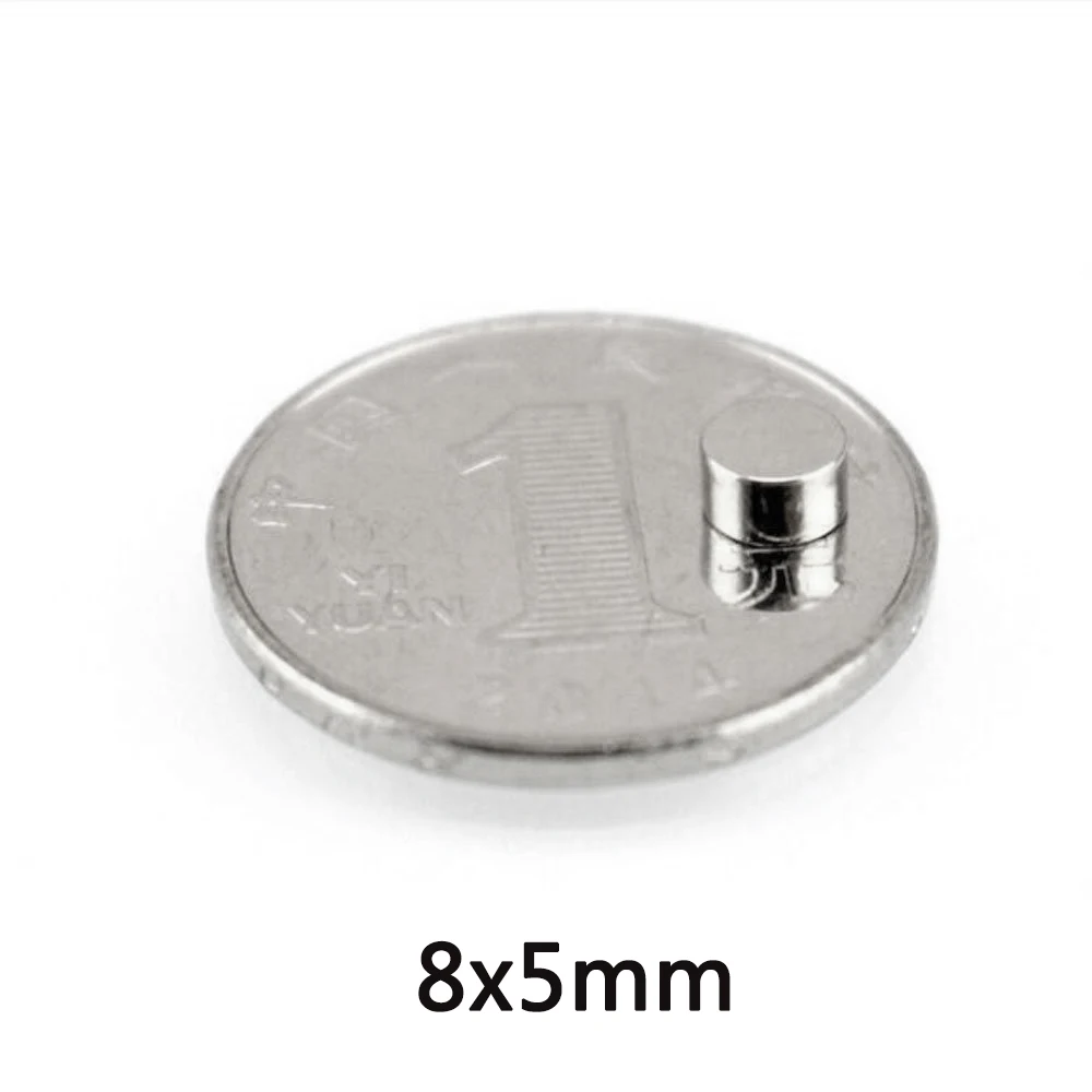 

Неодимовый магнит, Круглый, диаметр 8x5 мм, 20/50/1000 шт.