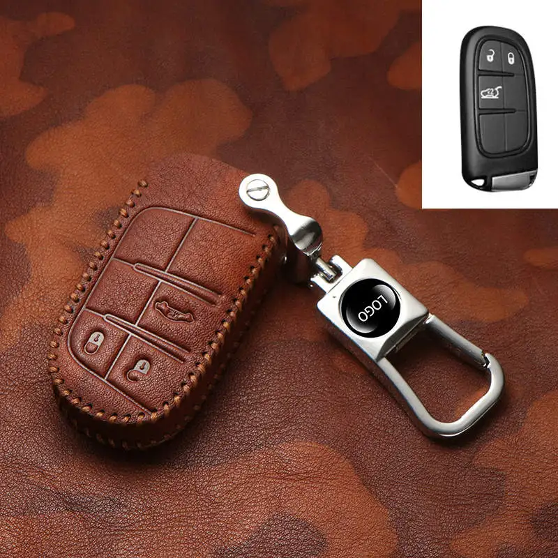 Автомобильный брелок из натуральной кожи для Jeep Grand Cherokee Compass Patriot Dodge Journey Chrysler