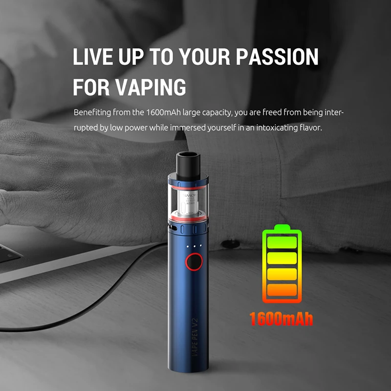 Original SMOK Vape Pen V2 Mechanical Kit 60W 3ml 1600mAh Built-in Battery Electronic Cigarette Vaporizer Portable Vape Mod Kit atomizer tank