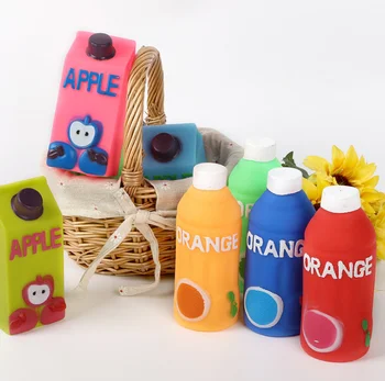 

usd 2.35/pc pet dog toy squeaker toy sound toy vinyl orange fruit jucie mixed styles 10pcs/lot
