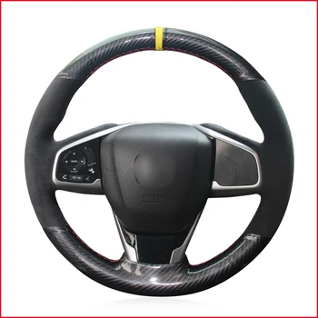 

Black PU Carbon Fiber Steering Wheel Cover for Honda Civic Civic 10 2016-2019 CRV CR-V 2017-2019 Clarity