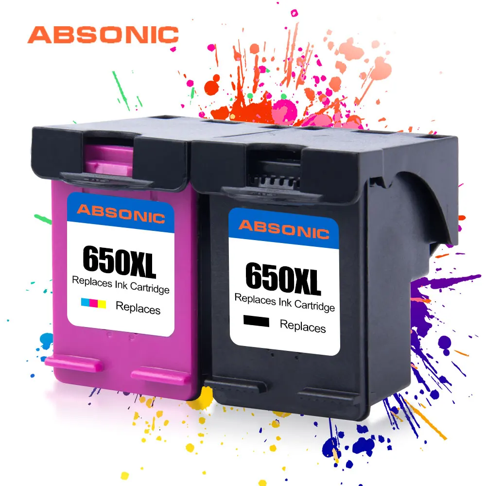 

2PK Re-Manufactured Ink Cartridges 650XL Replacement for HP650 HP 650 XL Deskjet 1014 1015 1515 2515 2545 2645 3515 4645 Printer