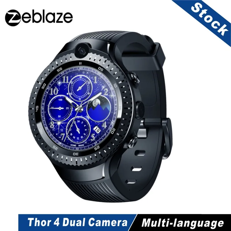Новинка zeblaze Thor 4 Dual 4G SmartWatch 5.0MP + двойная камера 1 &quotAOMLED дисплей Android часы gps/GLONASS 16