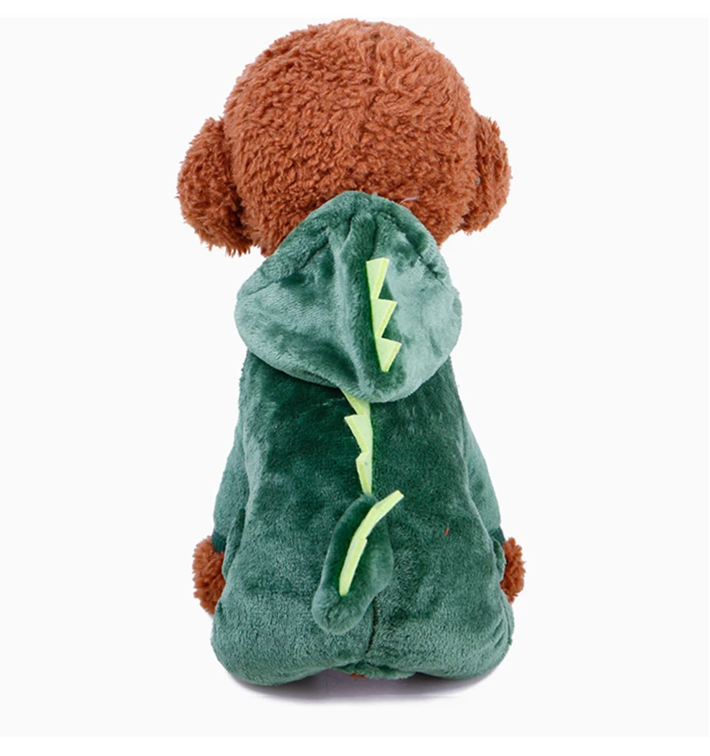 Одежда для собак с героями мультфильмов, Зимняя Теплая Флисовая Куртка для чихуахуа, куртки для щенков, кошек, толстовки, костюмы с Мопсом, французская одежда для бульдога XS-XXL - Цвет: Зеленый