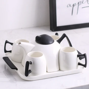 

Nordic Ceramic Coffee Cup Set Minimalist Modern Retro Creativity High Quality Afternoon Tea Coffee Mug Set Drinkware DA60BYD