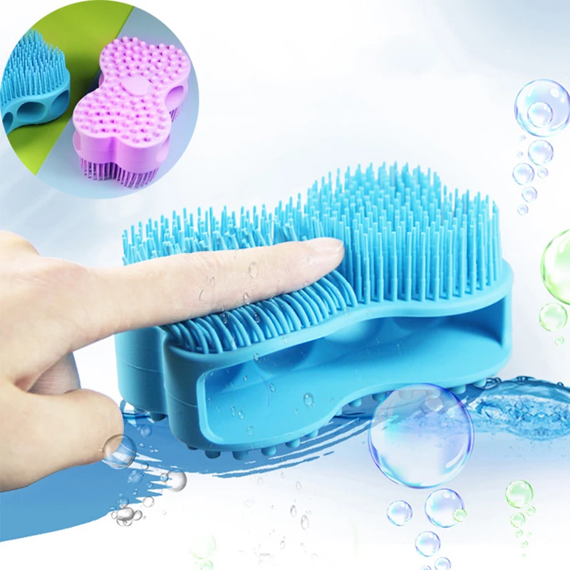 

1pcs Soft Silicone Body Brush Massage Scruber Bath Brush For Baby Shower Washing Exfoliating Gloves Foot Scrubber Skin Care