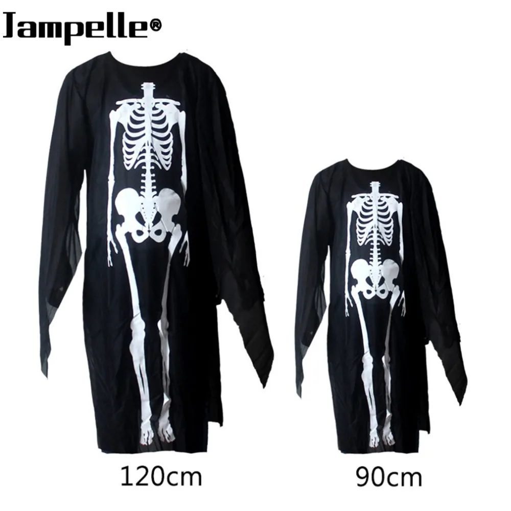 Halloween Costume Skull Skeleton Demon Ghost Cosplay Costumes With Scary Mask Adults Kids Carnival Masquerade Dress Robes