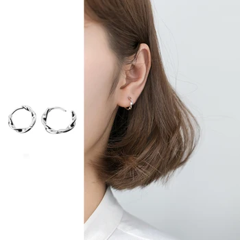 

Mocanie Fashion Minimalist Irregular Geometric Hoop Earring for Women Pure 925 Sterling Silver Anti-Allergy Earring Fine Jewelry