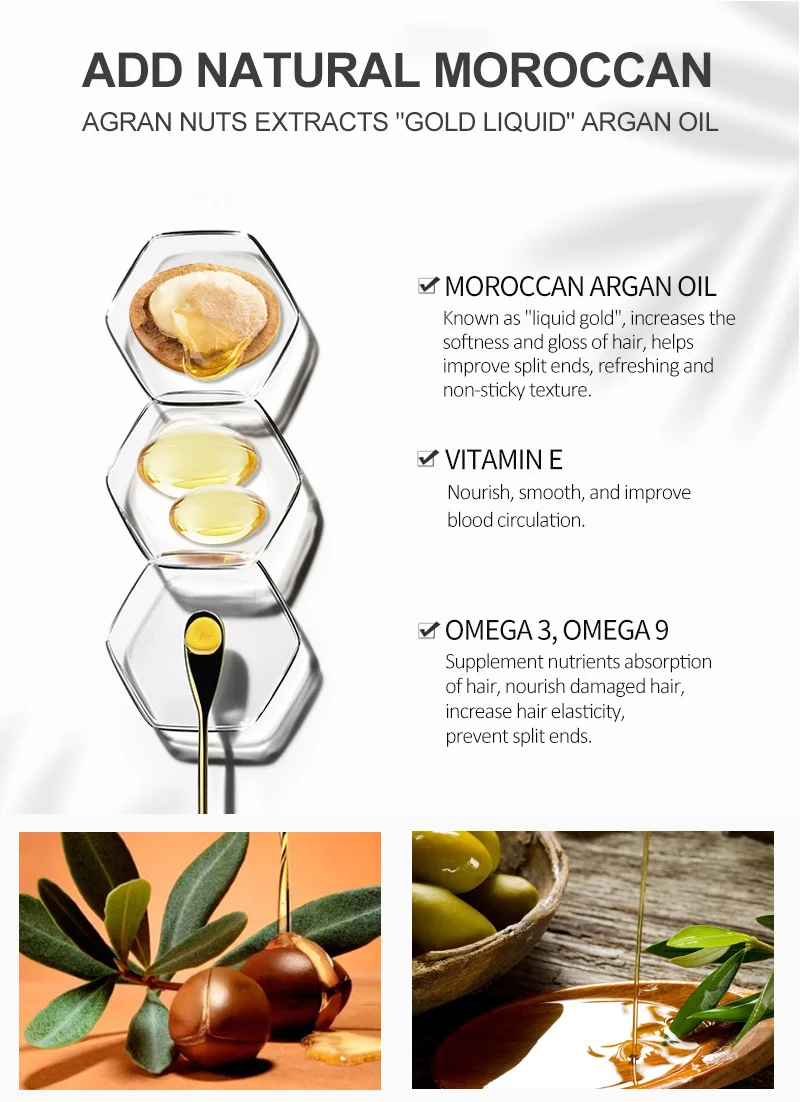 Tratamentos de Alisamento Cabelo para Mulher Cuidados com o Cabelo Purc Marrocos Argan Óleo Cabelo & Couro Cabeludo Reparação Frizz Danos Secos Presente 5 secos cabelo para mulher cuidados com o cabelo presente
