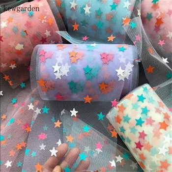 

Kewgarden Color Stars Gauze Organza Ribbon 13cm DIY Hairbow Brooch Accessories Handmade Tape Packing Riband Wholesale 25 Yards