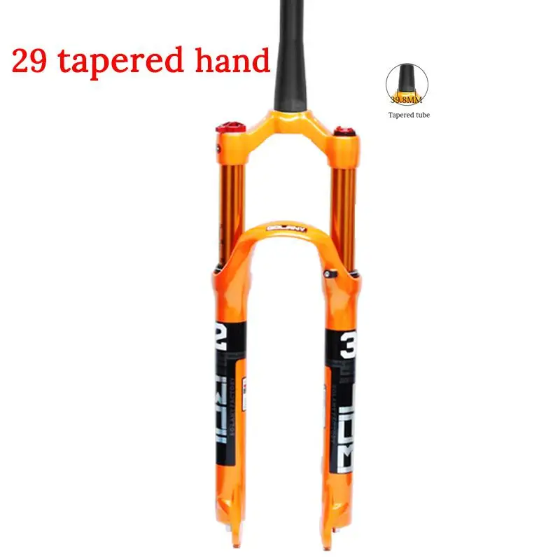 29er Tapered Hand Велосипедная вилка, воздушная, устойчивая, подвесная Вилка передней оси для MTB, Шоссейная Велосипедная вилка 26 27,5 29er 32 LO RL 100 мм, блокировочная вилка дискового тормоза - Цвет: 29er Tapered Hand