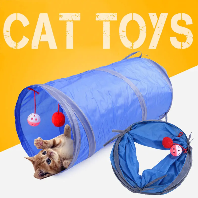 Камуфляж Crackle желоб Pet Cat маленькое животное туннель Канал синий игрушки с