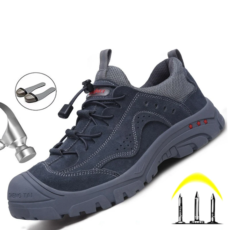 HighQualityWorkShoesSteelToeSafetyShoesMenWorkBootsPuncture