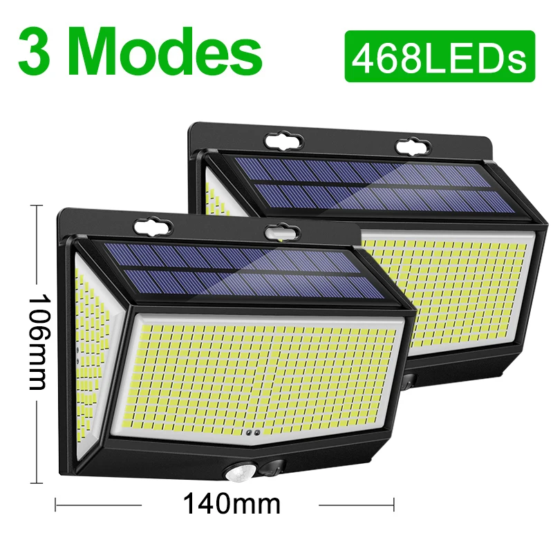 468 Solar LED Light Outdoor Solar Light 3 Modes Solar Lamp with Motion Sensor Light Waterproof Sunlight Steet Lamp for Garden cheap solar lights Solar Lamps