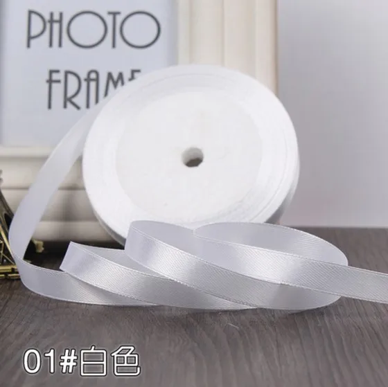 6 мм 1 см 1,5 см 2 см 2,5 см 4 5 см атласными лентами DIY искусственный шелк розы Ремесла поставок швейной фурнитуры Скрапбукинг Материал - Цвет: No 1 white