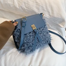 Новая зимняя плюшевая Маленькая женская сумка, новая волна, Корейская версия диких сумок, модная маленькая квадратная сумка