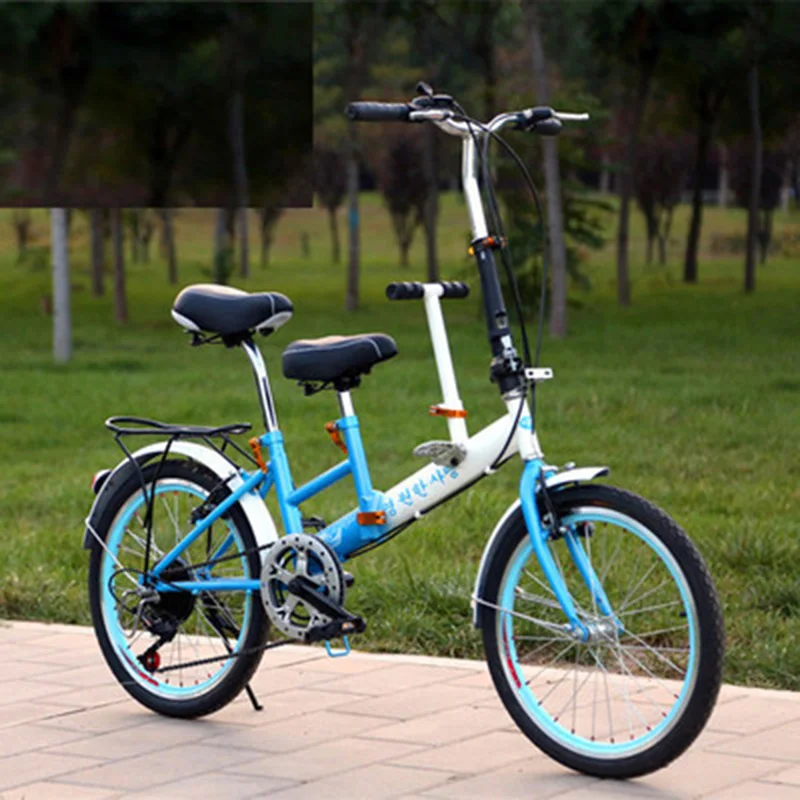 20-Inch Mother And Child Folding Bike With A Child Parent-Child Car To Pick Up And Go To School Shopping Mother And Child Car