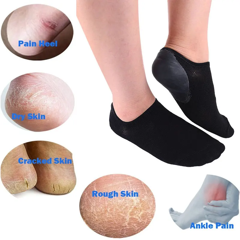 

1Pair Pink Feet Spa Gel Socks Moisturizing Soft Repair Cracked Foot Skin Treatment Socks for Women Foot Care Stretchable Socks