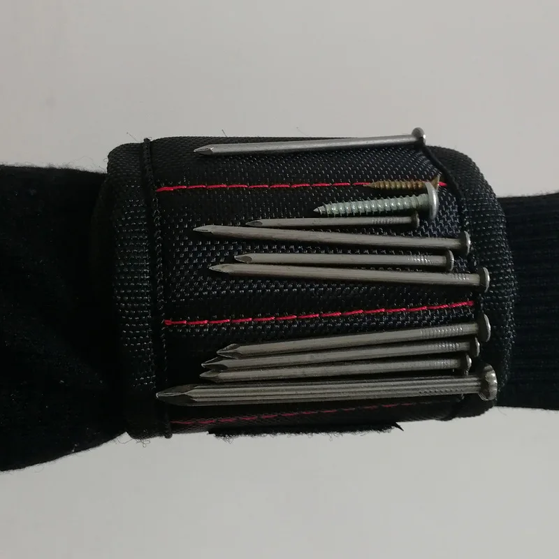 Urijk Tool Wristband 2 Magnet Screws Nail Drill Bits Bracelet For Magnetic Wristband Portable Electrician Storage Tools Bag