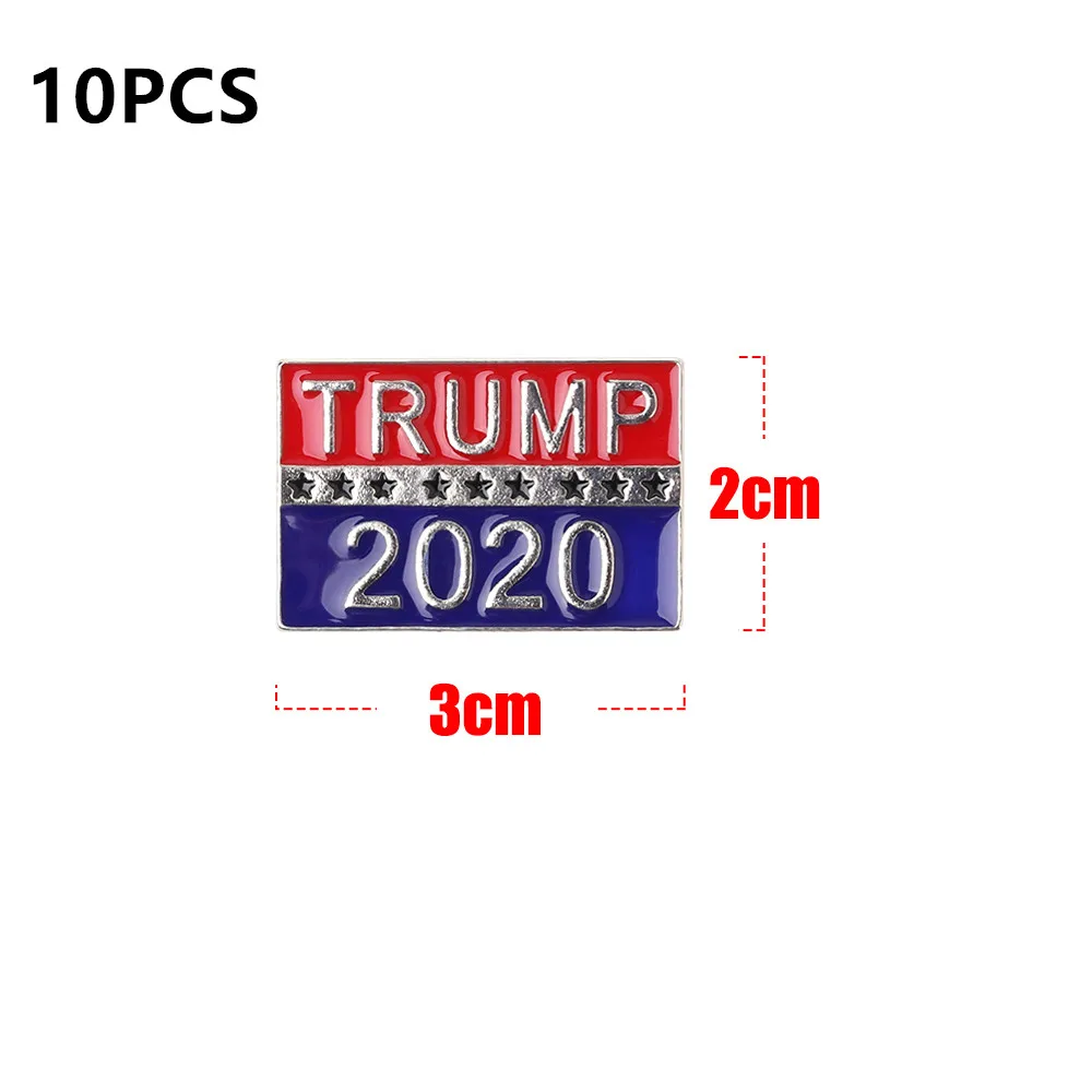 5 шт./10 шт./30 шт. металлический значок Trump эмалированные булавки американский президент, Революционная политика, брошь, пальто, ювелирные изделия, броши - Цвет: 10 pcs